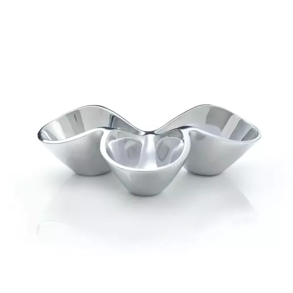 Nambe Bella Alloy Triple Condiment Server