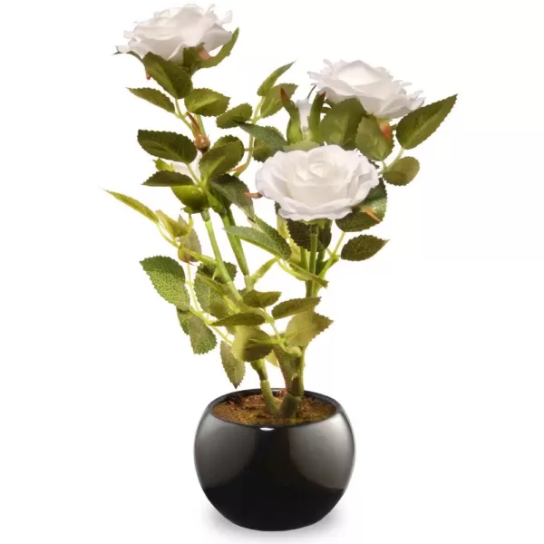 National Tree Company 9.5 in. White Rose Flower