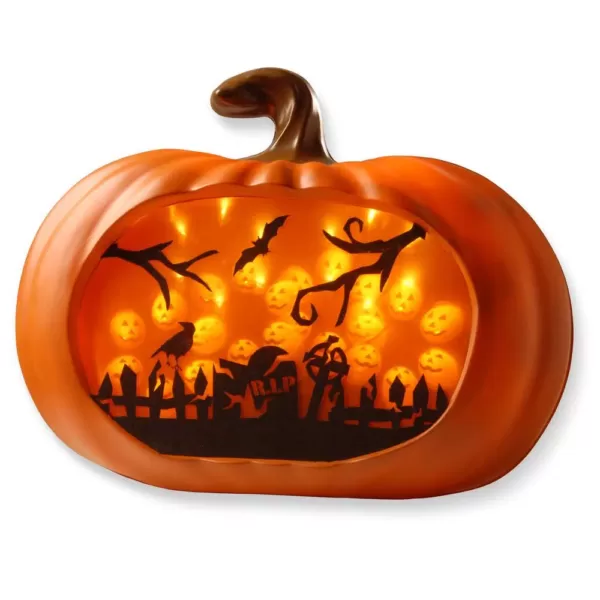 National Tree Company 14 in. 3D Orange LED Pumpkin