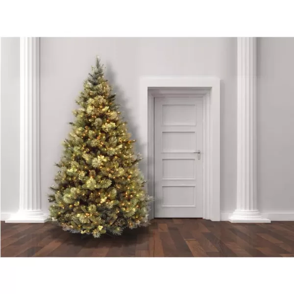 National Tree Company 7-1/2 ft. Carolina Pine Hinged Artificial Christmas Tree with 86 Flocked Cones and 750 Clear Lights