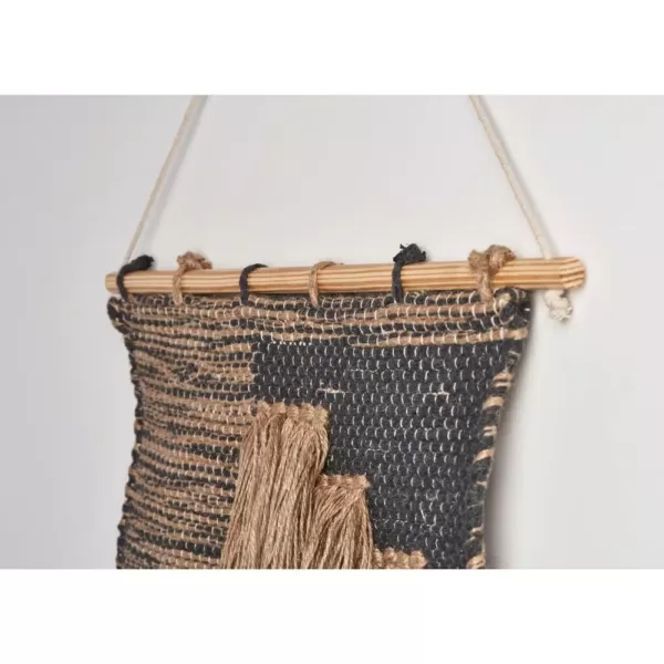 LR Home Rustic Natural / Black Fringed Wall Tapestry