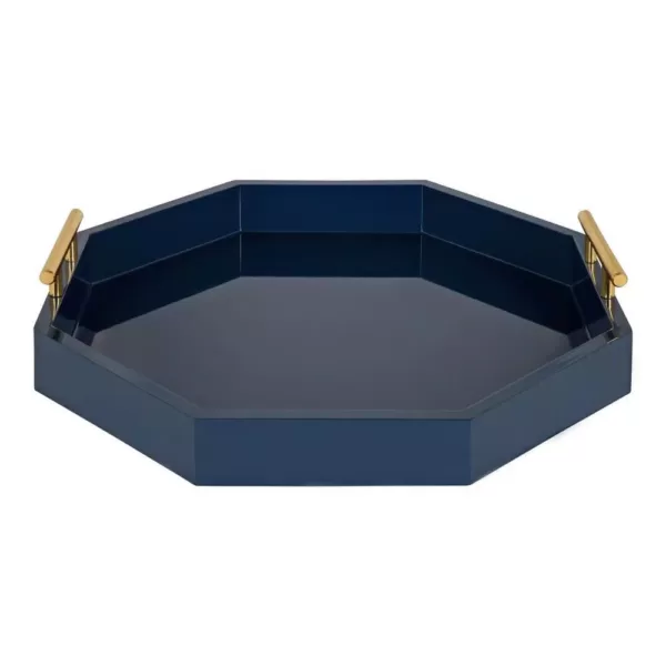 Kate and Laurel Lipton 18 in. x 3 in. x 18 in. Navy Blue Decorative Wall Shelf