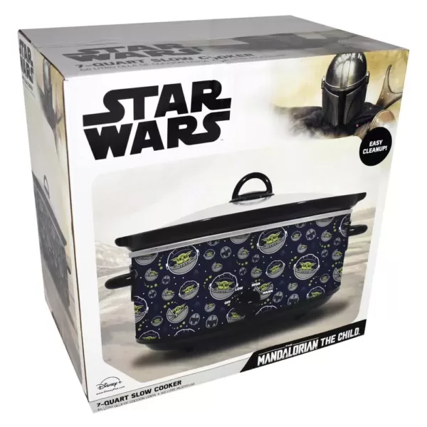 Uncanny Brands Star Wars The Mandalorian 7 Qt Navy Blue Slow Cooker