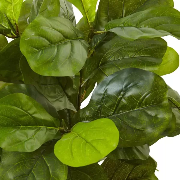 Nearly Natural 4.5 ft. Fiddle Leaf Fig in White Planter (Real Touch)