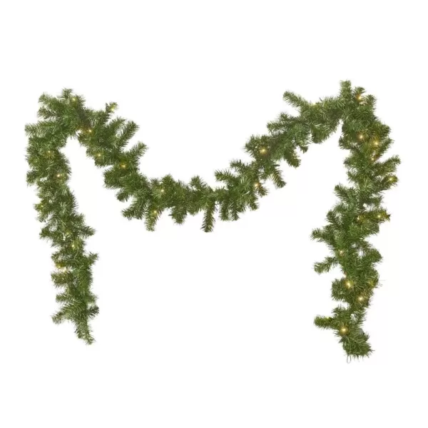 Noble House 9 ft. Noble Fir Battery Operated Pre-Lit Clear LED Artificial Christmas Garland