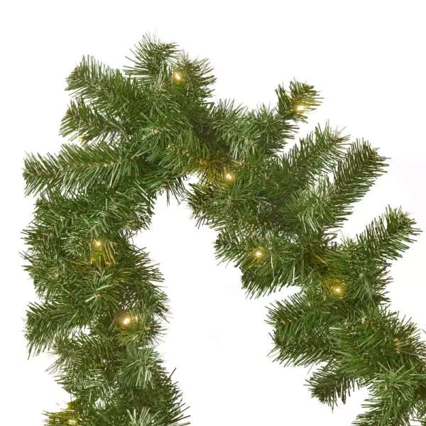 Noble House 9 ft. Noble Fir Battery Operated Pre-Lit Clear LED Artificial Christmas Garland