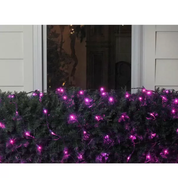 Northlight 4 ft. x 6 ft. Pink LED Net Style Christmas Lights with Green Wire