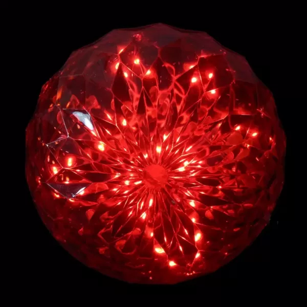 Northlight 20-Count Red LED Hanging Crystal Sphere Ball Outdoor Christmas Decoration