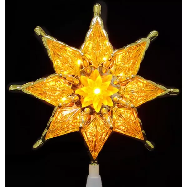 Northlight 8 in. Gold Mosaic 8-Point Star Christmas Tree Topper - Clear Lights