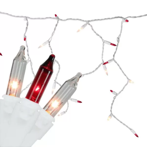 Northlight 10 ft. 150-Light Red and Clear Mini Icicle Lights