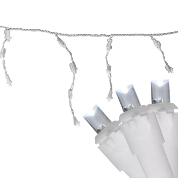 Northlight 6.75 ft. 100-Light Pure White LED Wide Angle Icicle Lights