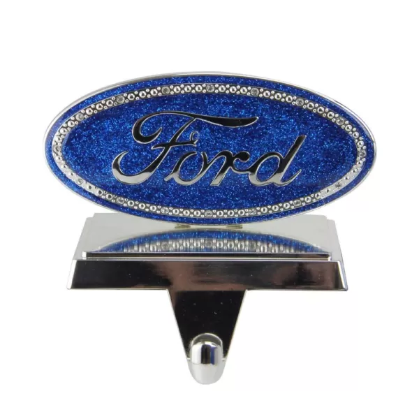 Northlight 3 in. Christmas Officially Licensed Iconic Ford Logo Silver Plated Weighted Stocking Holder