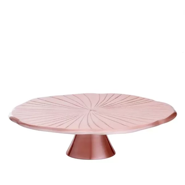 Old Dutch 12-1/2 in. D Rose Gold "Lily Pad" Cake Stand