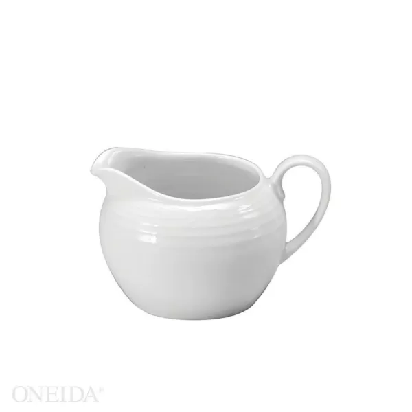 Oneida Glacier 7 oz. White Porcelain Creamers (Set of 12)