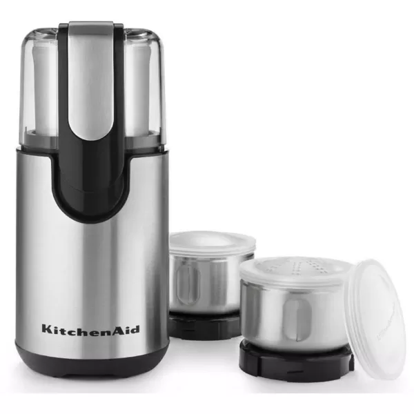 KitchenAid One-Touch 4 oz. Onyx Black Blade Coffee Grinder with Shaker Lid and Storage Lid