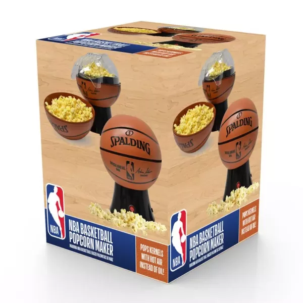 Uncanny Brands Kernel Capacity 3 oz. Orange and Black NBA/Spalding Hot-Air Popcorn Maker