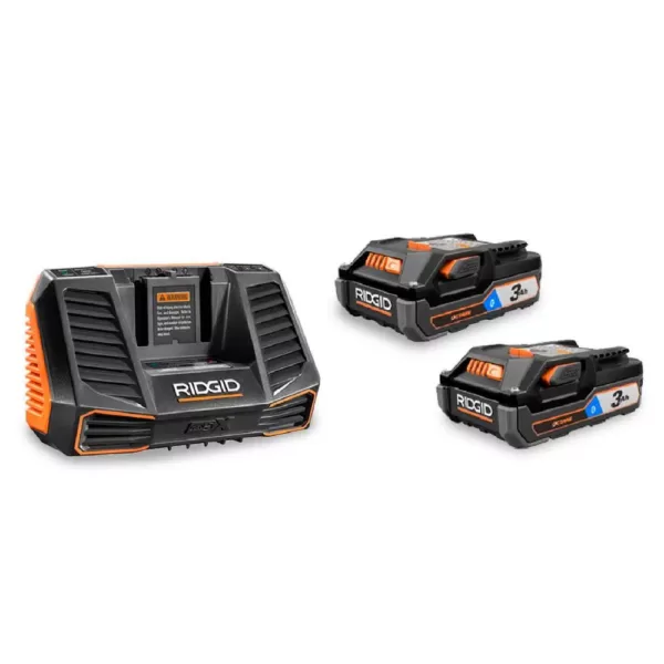 RIDGID 9 Gal. Cordless Wet/Dry Shop Vacuum with Two 18-Volt OCTANE 3.0 Ah Lithium-Ion Batteries and Charger