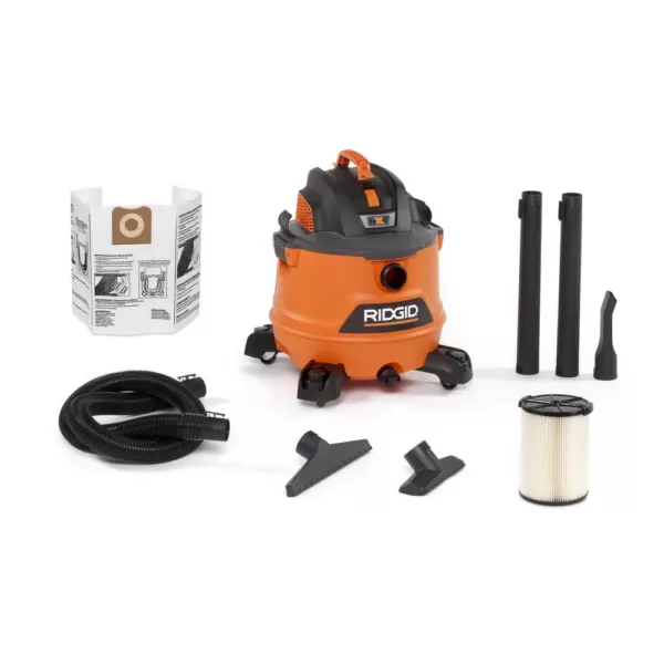 RIDGID 14 Gal. 6.0-Peak HP NXT Wet/Dry Shop Vacuum with Filter, Hose and Accessories