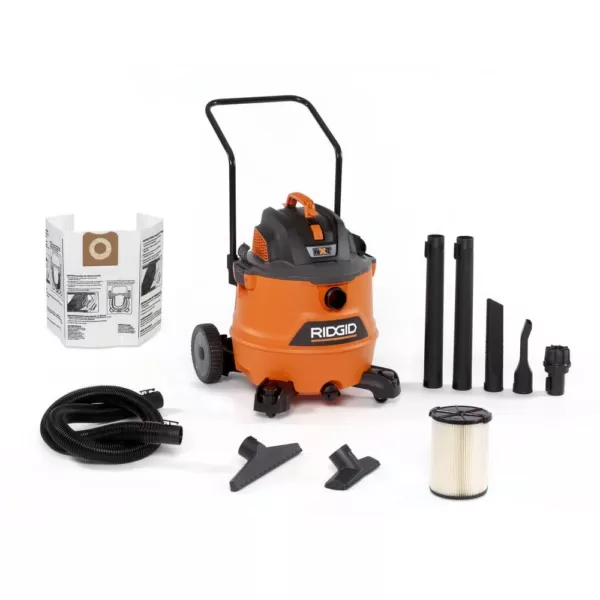 RIDGID 16 Gal. 6.5-Peak HP NXT Wet/Dry Shop Vacuum with Cart, Filter, Hose and Accessories