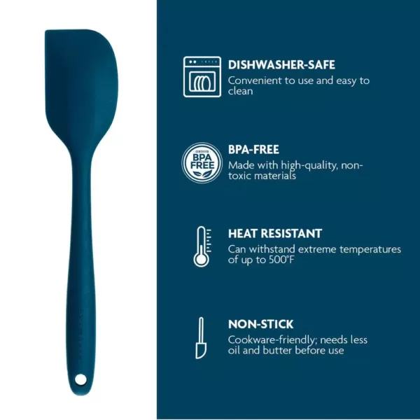 Ovente Premium Silicone BPA-Free, Spatula with Stainless Steel Core 500F Heat-Resistant, Non-Stick, Dishwasher Safe