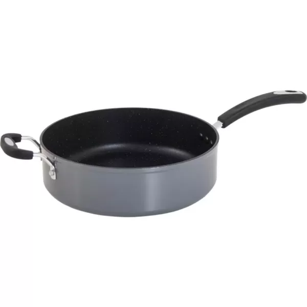 Ozeri Stone Earth 5.3 qt. Aluminum Ceramic Nonstick Sauce Pan in Granite Gray with Glass Lid