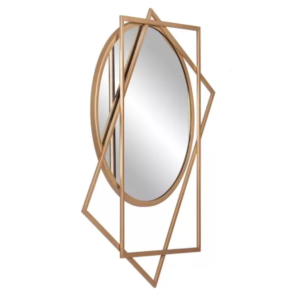 Pinnacle Medium Round Gold Modern Mirror (24 in. H x 21 in. W)