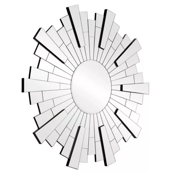 Pinnacle Medium Sunburst Silver Beveled Glass Contemporary Mirror (36 in. H x 36 in. W)