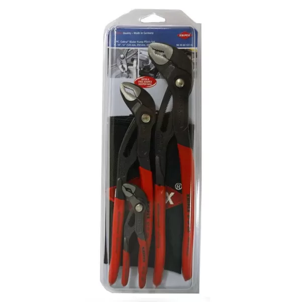 KNIPEX 12 in. Cobra Box Joint Pliers Set with Storage Pouch (3-Piece)