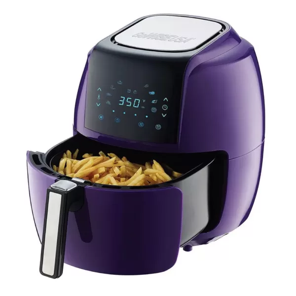 GoWISE USA 8-in-1 5.8 Qt. Plum Electric Air Fryer with Recipe Book