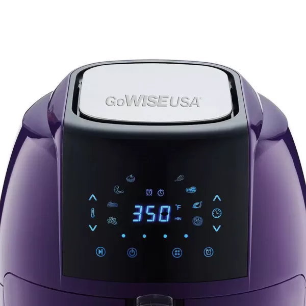 GoWISE USA 8-in-1 5.8 Qt. Plum Electric Air Fryer with Recipe Book