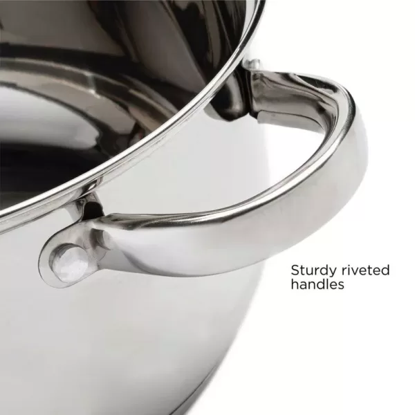 Ecolution Pure Intentions 5 qt. Round Stainless Steel Dutch Oven in Polished Stainless Steel with Glass Lid