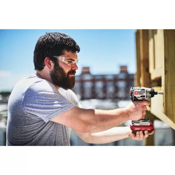 Porter-Cable 20-Volt MAX Lithium-Ion Brushless Cordless 1/4 in. Impact Driver with 2 Batteries 1.5 Ah and Charger