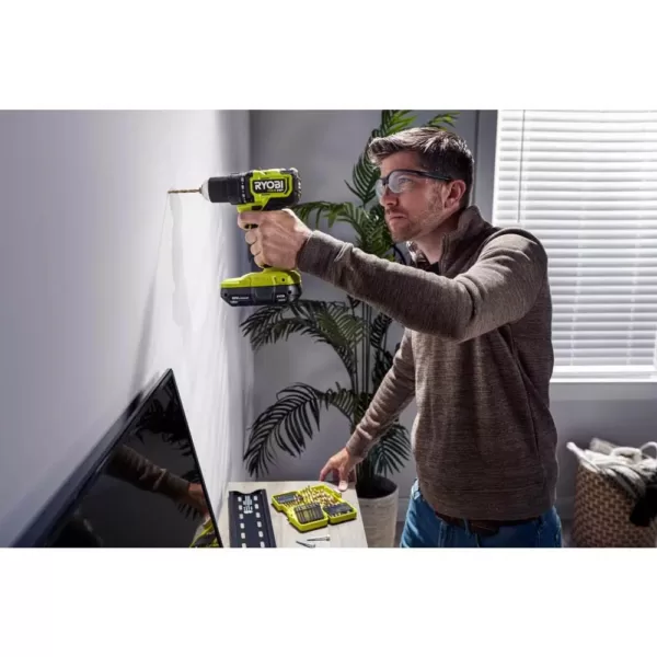 RYOBI ONE+ HP 18V Brushless Cordless Compact 1/2 in. Drill/Driver, 4-Mode 3/8 in. Impact Wrench, (2) 1.5 Ah Batteries, Charger