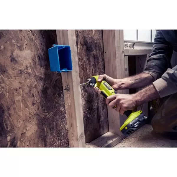 RYOBI ONE+ HP 18V Brushless Cordless Compact 1/2 in. Drill/Driver, 3/8 in. Right Angle Drill, (2) Batteries, Charger, and Bag