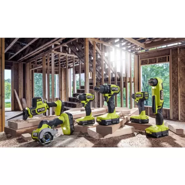 RYOBI ONE+ HP 18V Brushless Cordless Compact with 1/2 in. Drill/Driver, One-Handed Recip Saw, (2) 1.5 Ah Batteries, Charger