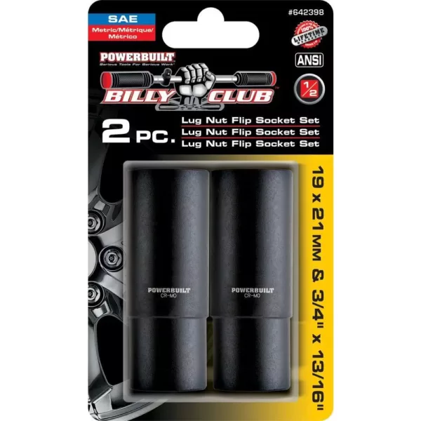 Powerbuilt 0.74 in. x 0.83 in. and 3/4 in. x 13/16 in. Flip Socket Set (2-Piece)