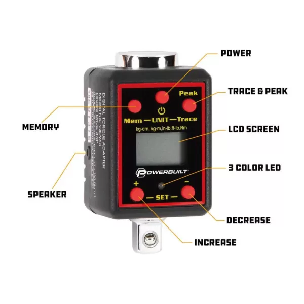 Powerbuilt 1/2 in. Drive Digital Torque Adapter