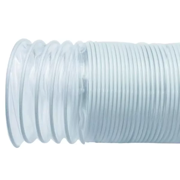 POWERTEC 2-1/2 in. x 20 ft. Flexible PVC Dust Collection Hose, Clear Color