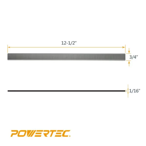 POWERTEC 12 in. High-Speed Steel Planer Knives for Delta 22-540 (Set of 2)