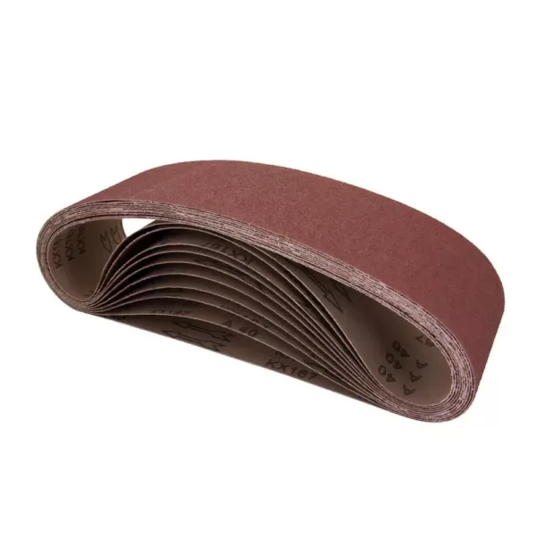 POWERTEC 4 in. x 36 in. 400-Grit Aluminum Oxide Sanding Belt (10-Pack)