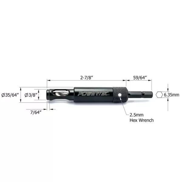 POWERTEC Self Centering Steel Drill Bit with 1/4 in. Hex Shank