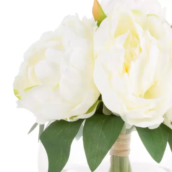 Pure Garden 8 in. Rose Artificial Floral Cream Arrangement