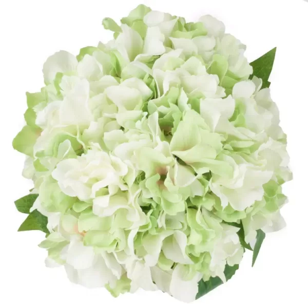 Pure Garden 9 in. Hydrangea Floral Green Arrangement