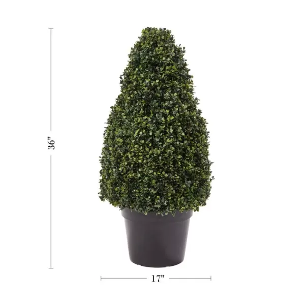 Pure Garden 36 in. Artificial Boxwood Tower Style Topiary