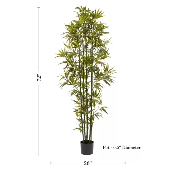 Pure Garden 72 in. Artificial Bamboo Plant with Pot