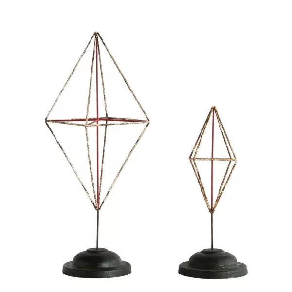 3R Studios Diamond Shaped Metal Figurine (Set of 2 Sizes)