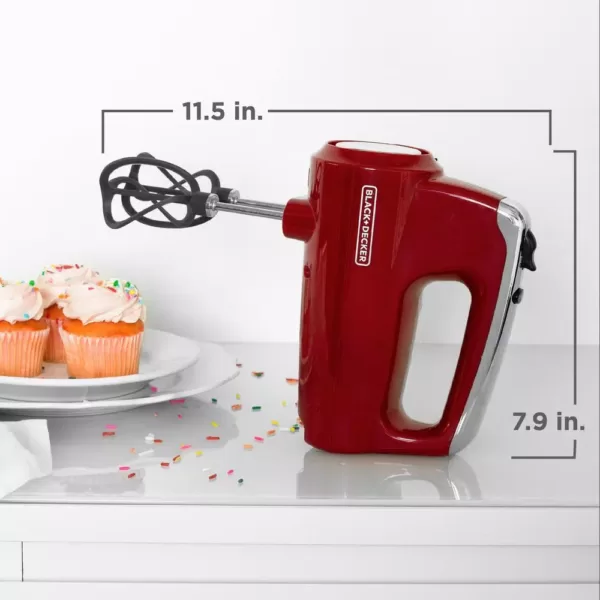 BLACK+DECKER Helix Performance Premium 5-Speed Mixer Red Hand Mixer