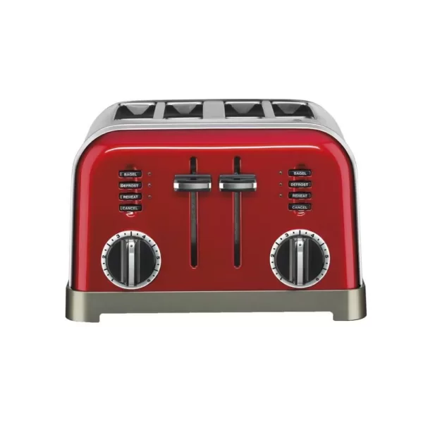 Cuisinart Classic Series 4-Slice Red Wide Slot Toaster with Crumb Tray