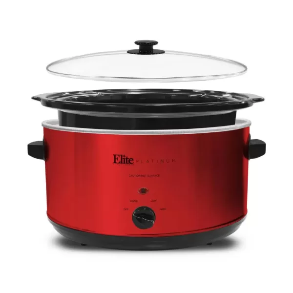 Elite Platinum 8.5 Qt. Red Slow Cooker