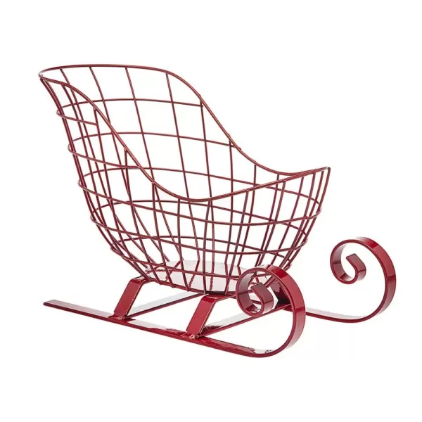 Godinger Red Santa Sleigh Wire Basket